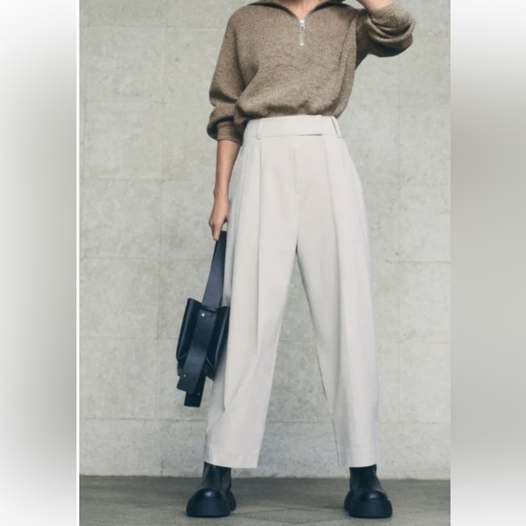 COS Pants - (NWT) COS PLEATED BARREL-LEG CHINOS Beige